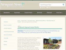 Tablet Screenshot of peninsulaanimalshelter.com